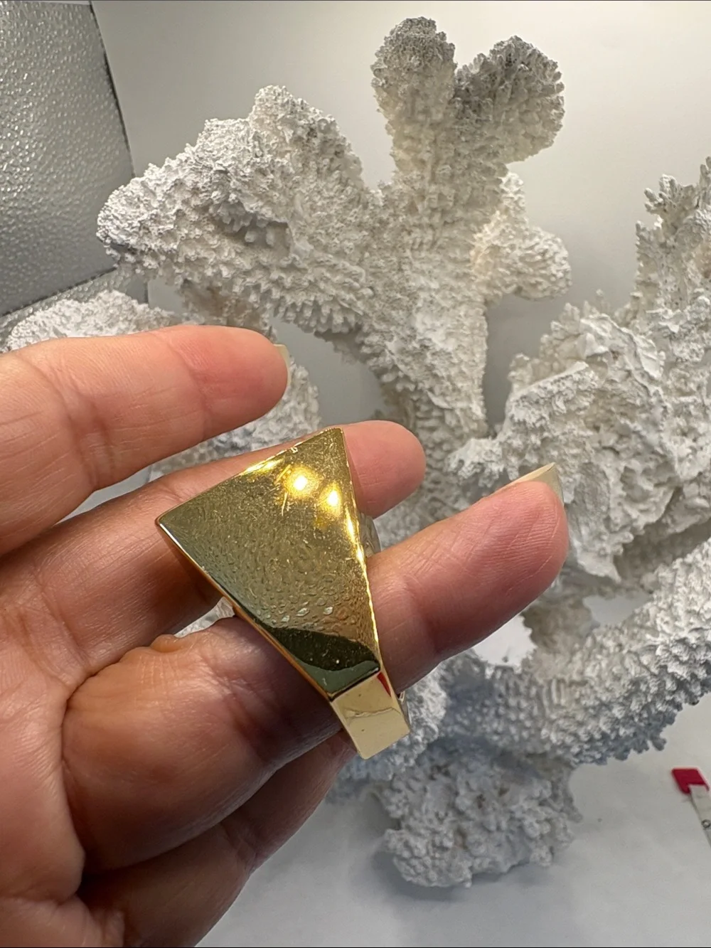 Trina Turk Gold Square Ring with Purple Inlay
